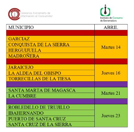 Imagen Calendario de visitas y el modelo de solicitud de cita previa ABRIL-2026