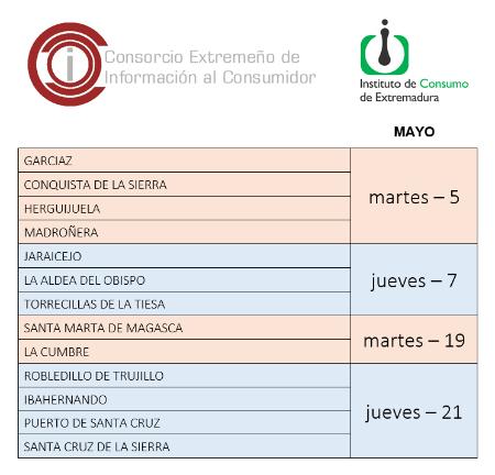 Imagen Calendario de visitas de MAYO- 2026
