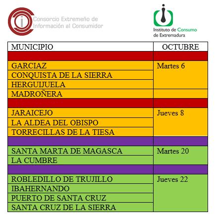 Imagen Calendario del Centro Mancomunado de Consumo - OCTUBRE 2026.